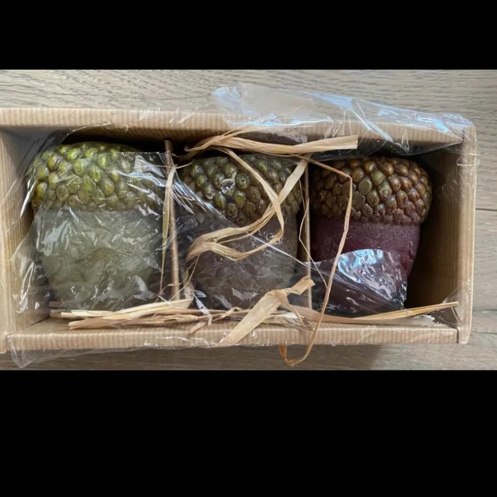 Pottery Barn acorn candles
